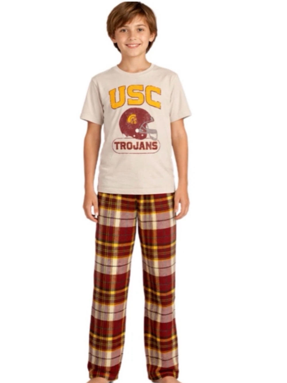 USC Trojans Cream and Cardinal Kids Pajama Set
